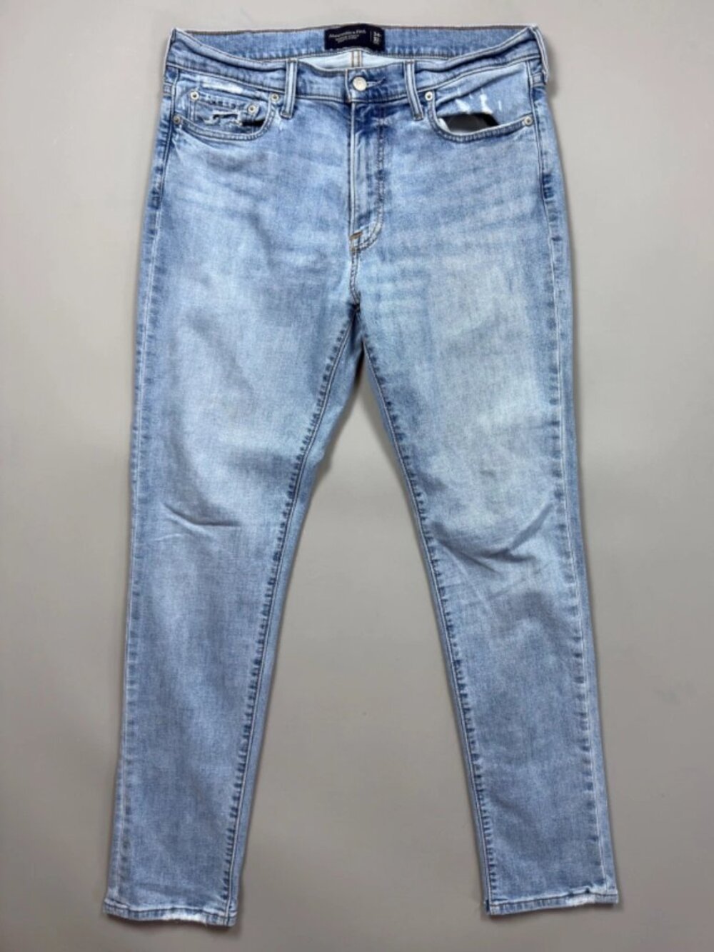 Abercrombie & Fitch Mens 34x32 Jeans Athletic Skinny Blue Denim Cotton Stretch